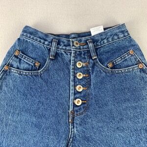 Vintage ENUF High Rise Jeans Women 3 Blue Button Fly 90s USA Western Rodeo Biker